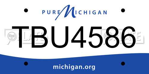 TBU4586 Michigan License Plate