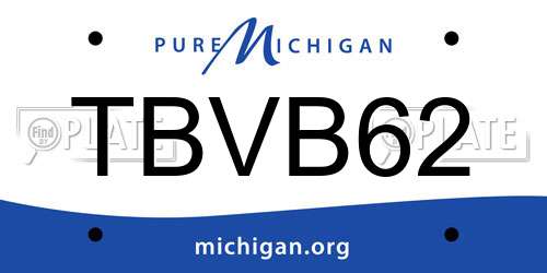 TBVB62 Michigan License Plate