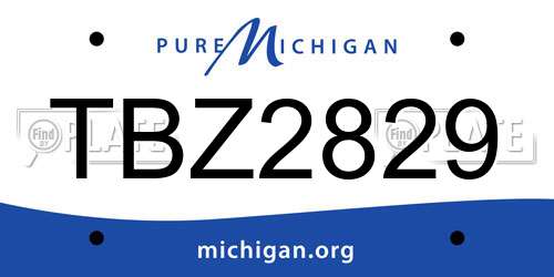 TBZ2829 Michigan License Plate