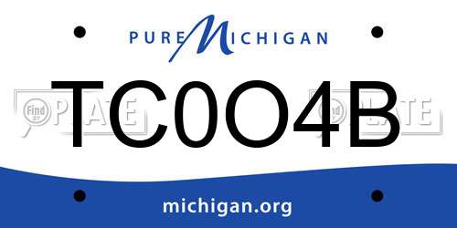 TC0O4B Michigan License Plate