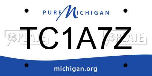 TC1A7Z Michigan License Plate