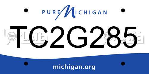 TC2G285 Michigan License Plate