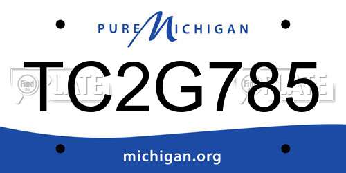 TC2G785 Michigan License Plate