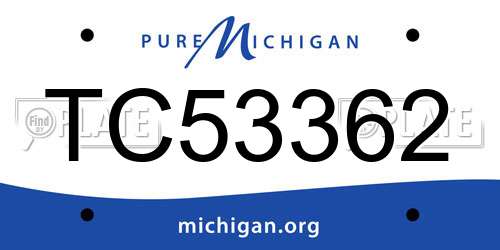 TC53362 Michigan License Plate