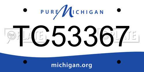 TC53367 Michigan License Plate