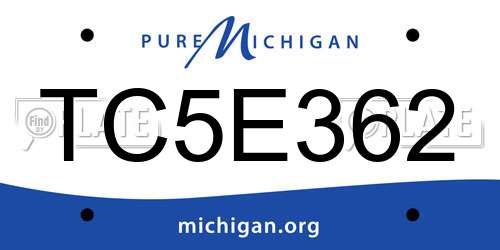 TC5E362 Michigan License Plate