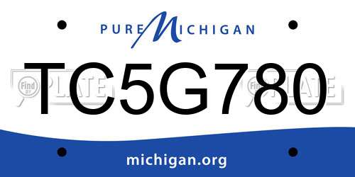 TC5G780 Michigan License Plate