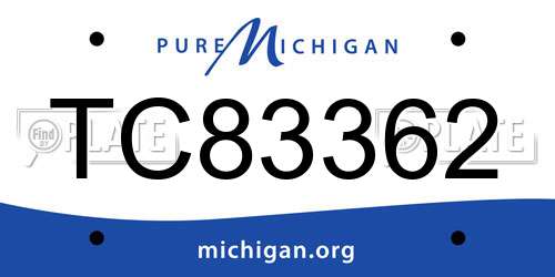 TC83362 Michigan License Plate