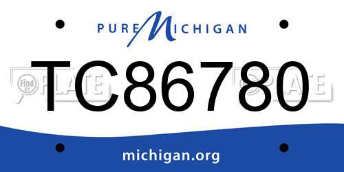 TC86780 Michigan License Plate