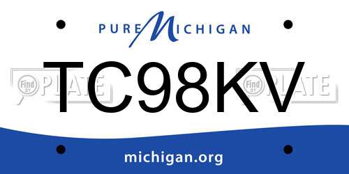 TC98KV Michigan License Plate