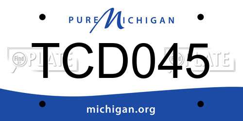 TCD045 Michigan License Plate
