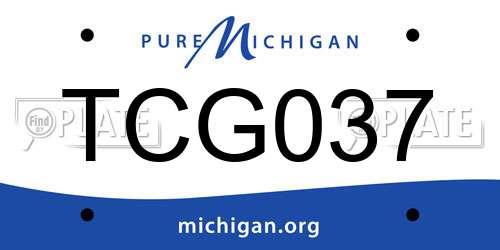 TCG037 Michigan License Plate