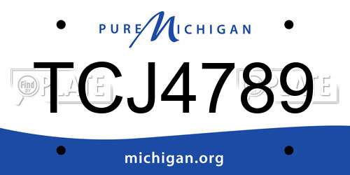 TCJ4789 Michigan License Plate