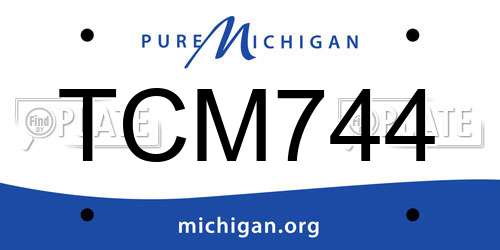 TCM744 Michigan License Plate