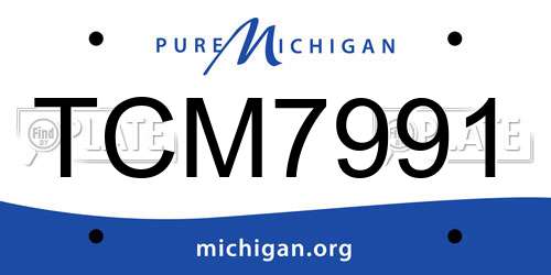 TCM7991 Michigan License Plate
