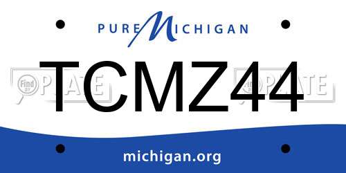 TCMZ44 Michigan License Plate