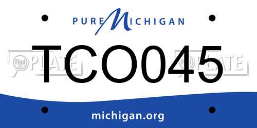 TCO045 Michigan License Plate