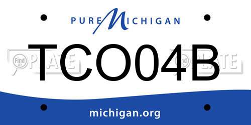 TCO04B Michigan License Plate