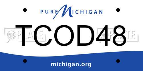 TCOD48 Michigan License Plate