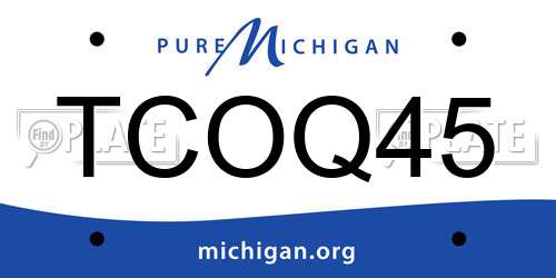 TCOQ45 Michigan License Plate