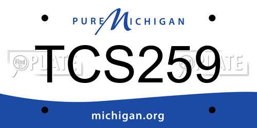 TCS259 Michigan License Plate