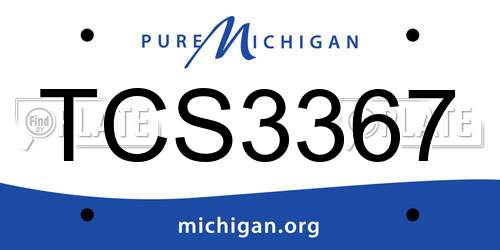 TCS3367 Michigan License Plate