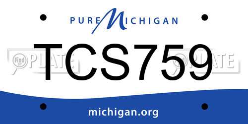 TCS759 Michigan License Plate