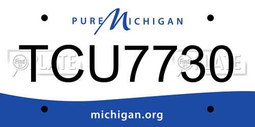TCU7730 Michigan License Plate