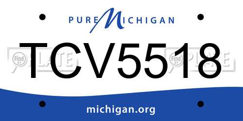 TCV5518 Michigan License Plate