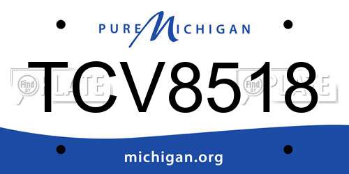TCV8518 Michigan License Plate