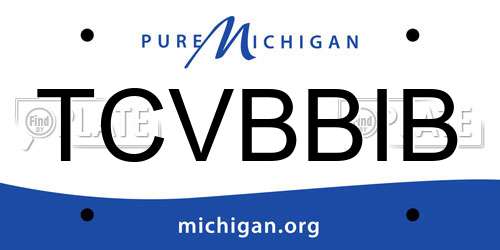 TCVBBIB Michigan License Plate