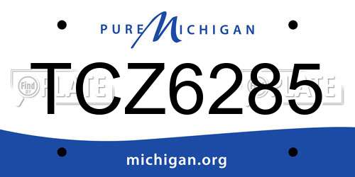 TCZ6285 Michigan License Plate