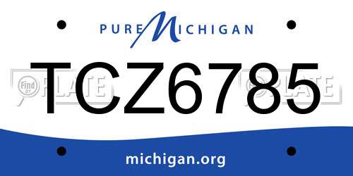 TCZ6785 Michigan License Plate
