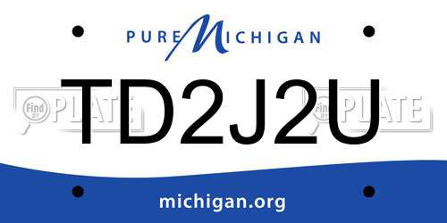 TD2J2U Michigan License Plate