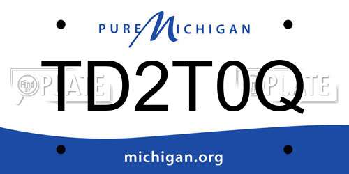 TD2T0Q Michigan License Plate