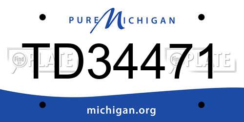 TD34471 Michigan License Plate