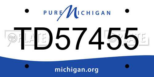 TD57455 Michigan License Plate