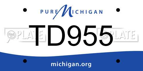 TD955 Michigan License Plate