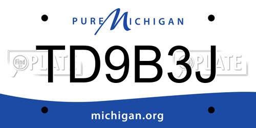 TD9B3J Michigan License Plate