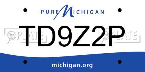 TD9Z2P Michigan License Plate
