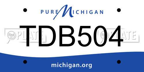 TDB504 Michigan License Plate