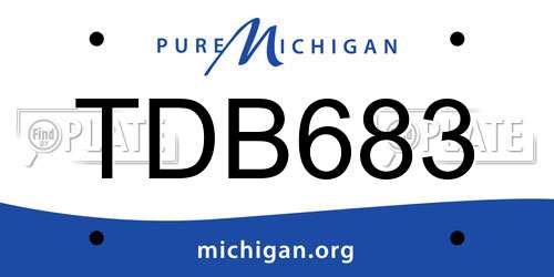 TDB683 Michigan License Plate