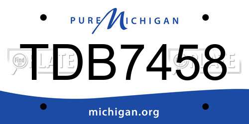 TDB7458 Michigan License Plate