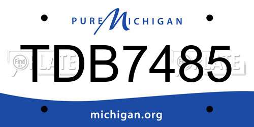 TDB7485 Michigan License Plate