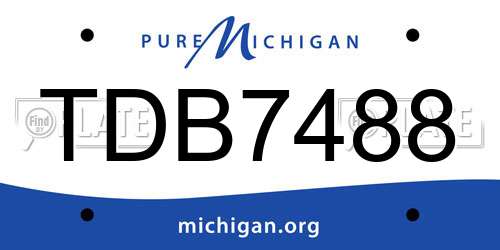 TDB7488 Michigan License Plate