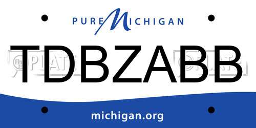 TDBZABB Michigan License Plate