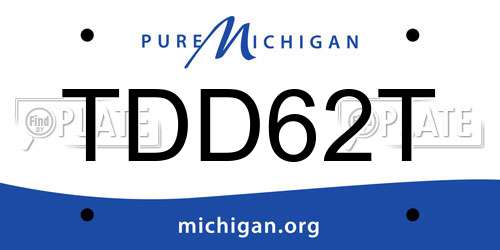 TDD62T Michigan License Plate