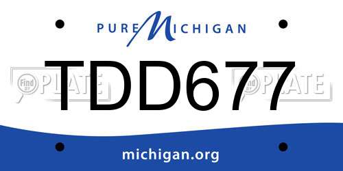 TDD677 Michigan License Plate