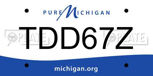 TDD67Z Michigan License Plate