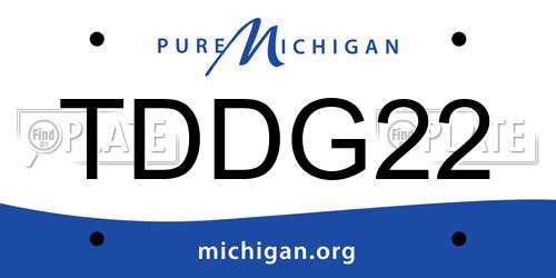 TDDG22 Michigan License Plate